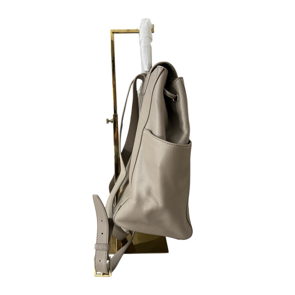 Tory Burch Landon Flap Backpack French Gray Pebbled Leather NWT - Style 31387 - Picture 6 of 17